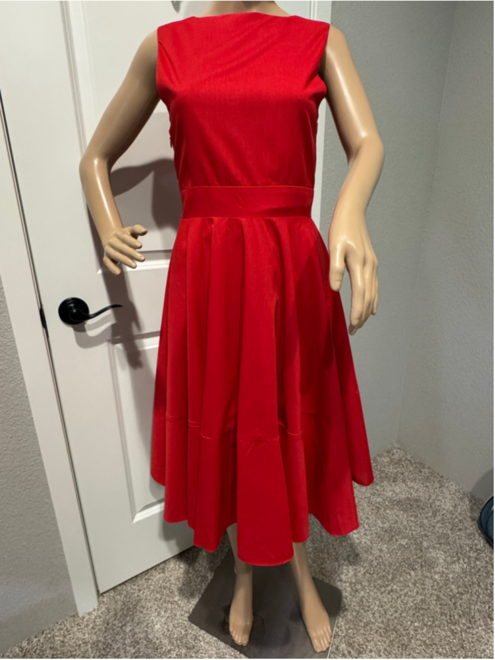 Women's elorie Red Sleeveless Midi Open Tie Back Dress Size 4